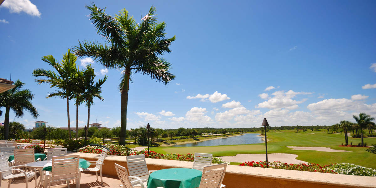 aerial image of the golf course at Abacoa Golf Club in Jupiter, Florida