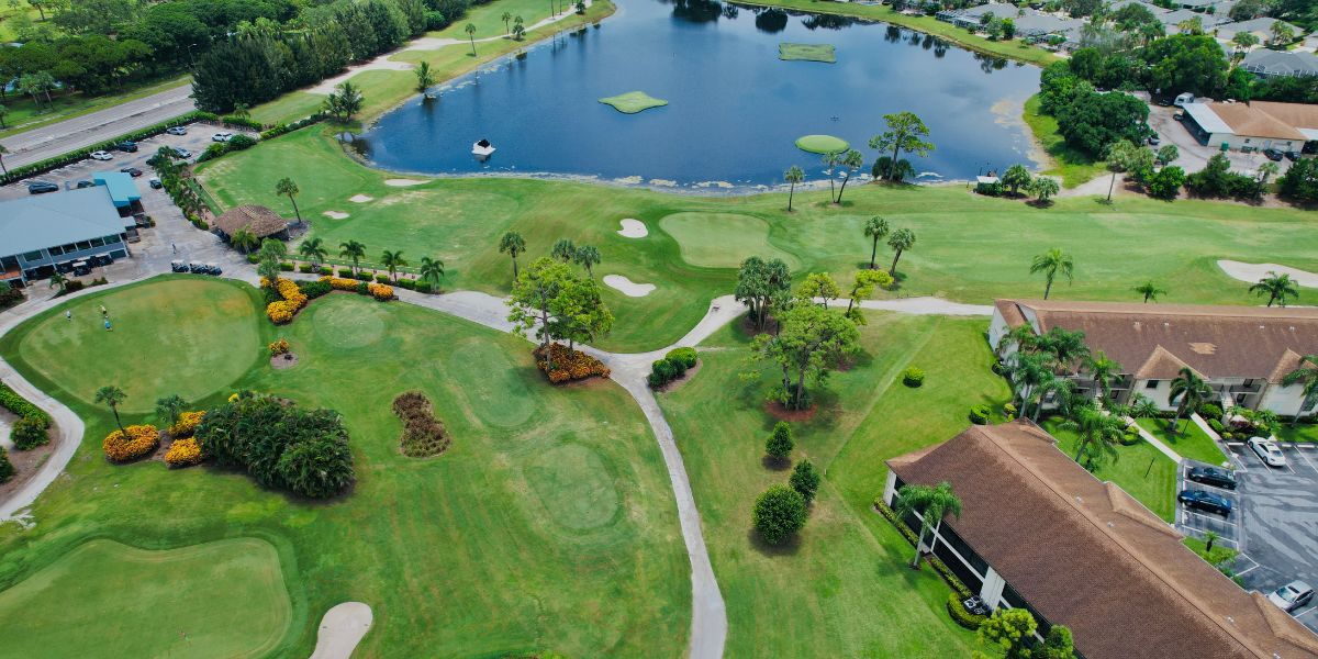 aerial image of the golf course at the Golf Club of Jupiter in Jupiter, Florida