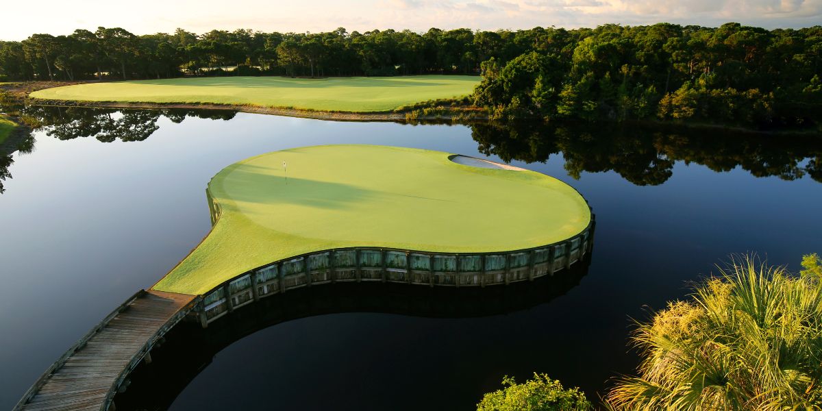 aerial image of the golf course at Trump National Golf Club in Jupiter, Florida