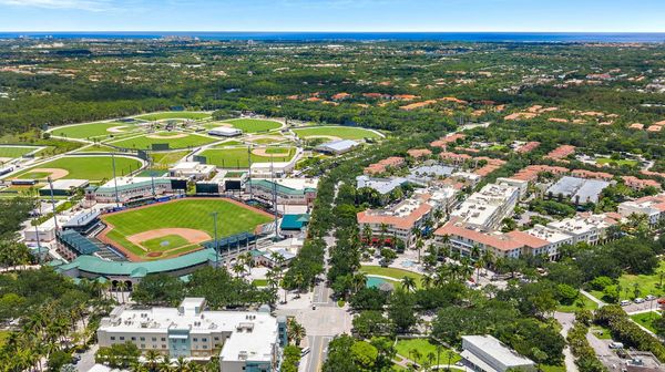 Aerial of Downtown Abacoa and Roger Dean Stadium Jupiter Florida