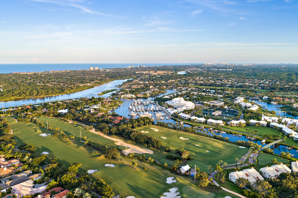 Admirals Cove aerial view in Jupiter Florida