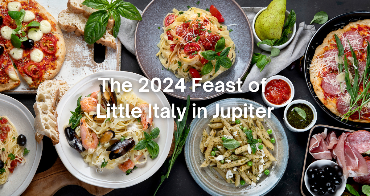 food from the feast of Little Italy in Jupiter, Florida